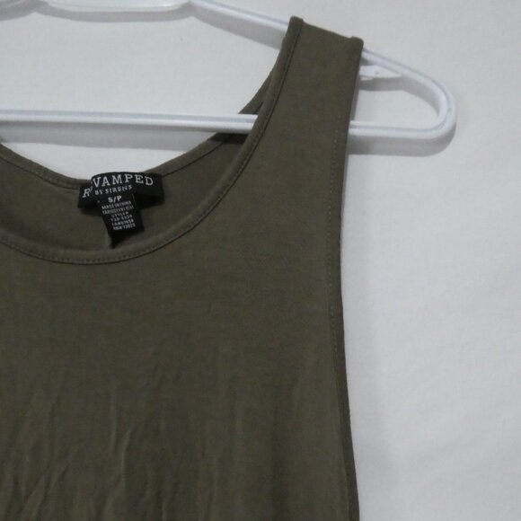 REVAMPED By Sirens | small | Khaki Sleeveless Dress With Back Button Detail - Picture 5 of 16